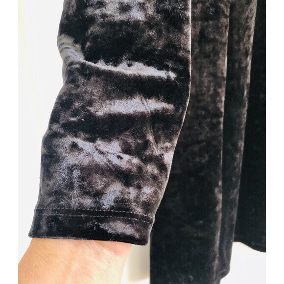 AND NOW THIS WOMEN'S DRESS SIZE LARGE BLACK VELOUR LONG SLEEVE MINI PULLOVER 170 - Picture 8 of 9